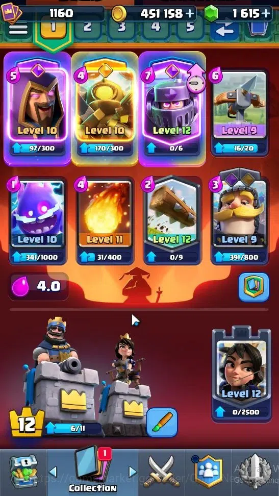 Clash Royale Accounts High-End Lvl 1160|Trophy 6803|KTL 12|Card 116|1 Hero 5 EVO 3 Champ 20 Legend ,33 Epic,30 Rare,29 4