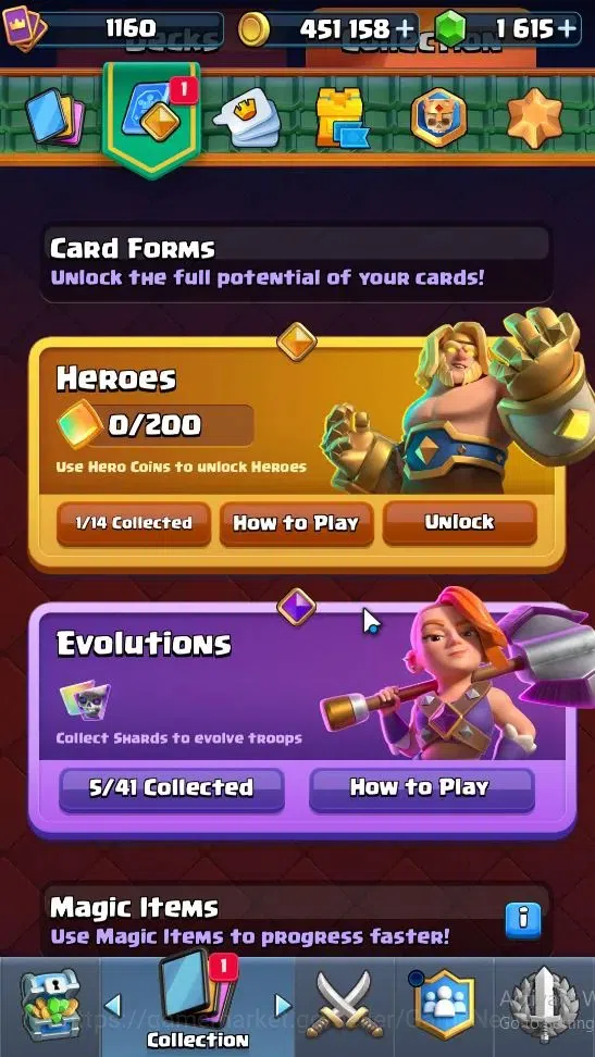 Clash Royale Accounts High-End Lvl 1160|Trophy 6803|KTL 12|Card 116|1 Hero 5 EVO 3 Champ 20 Legend ,33 Epic,30 Rare,29 5