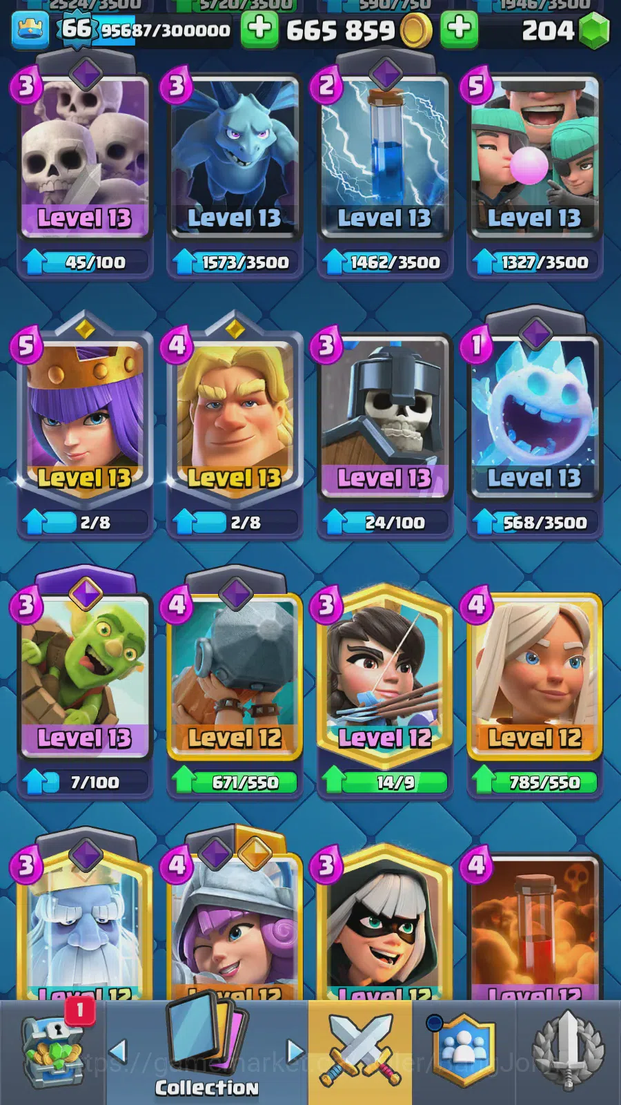 Clash Royale Accounts Lv 66|Trophy 12732|KTL 15|LimitedSkin|Card121|8Max image 3