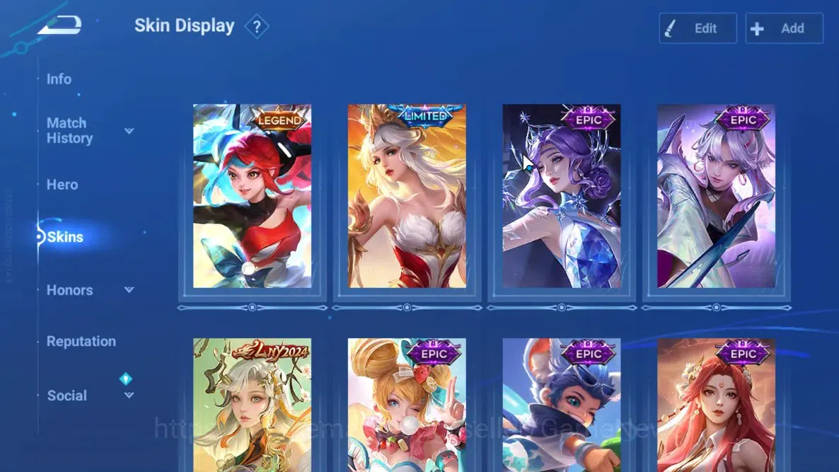 Honor of Kings Accounts Rare Skin Hero 79 Skin 53|Legend Angela,Limited Wang Zhaojun,Lny Da Qiao,AoT Heino,JJK Garo,5 3