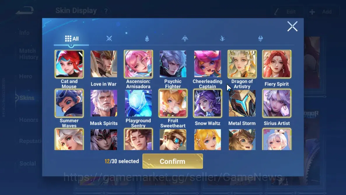 Honor of Kings Accounts Rare Skin Hero 79 Skin 53|Legend Angela,Limited Wang Zhaojun,Lny Da Qiao,AoT Heino,JJK Garo,5 5