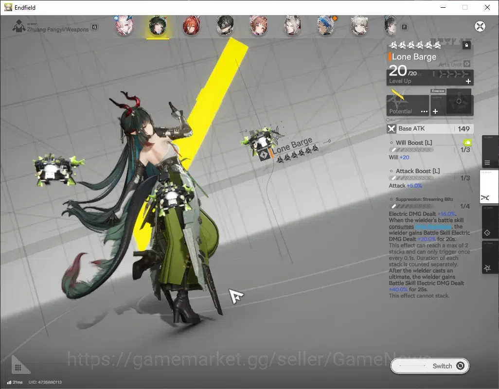 Arknights: Endfield Accounts ASIA|Lv 33|5 SSR (2 Limited) + 6 (*6 Weapon)|Zhuang Fangyi + Signature,Mi Fu|Gryphlink|Take 4