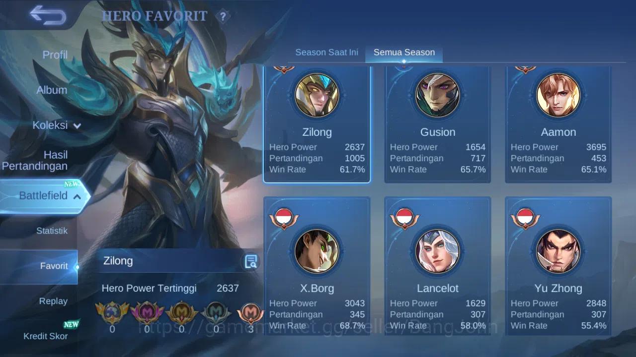 Mobile Legends: Bang Bang Accounts Hero 131 Skin 269 | Zodiac Helcurt | Lightborn Har image 15