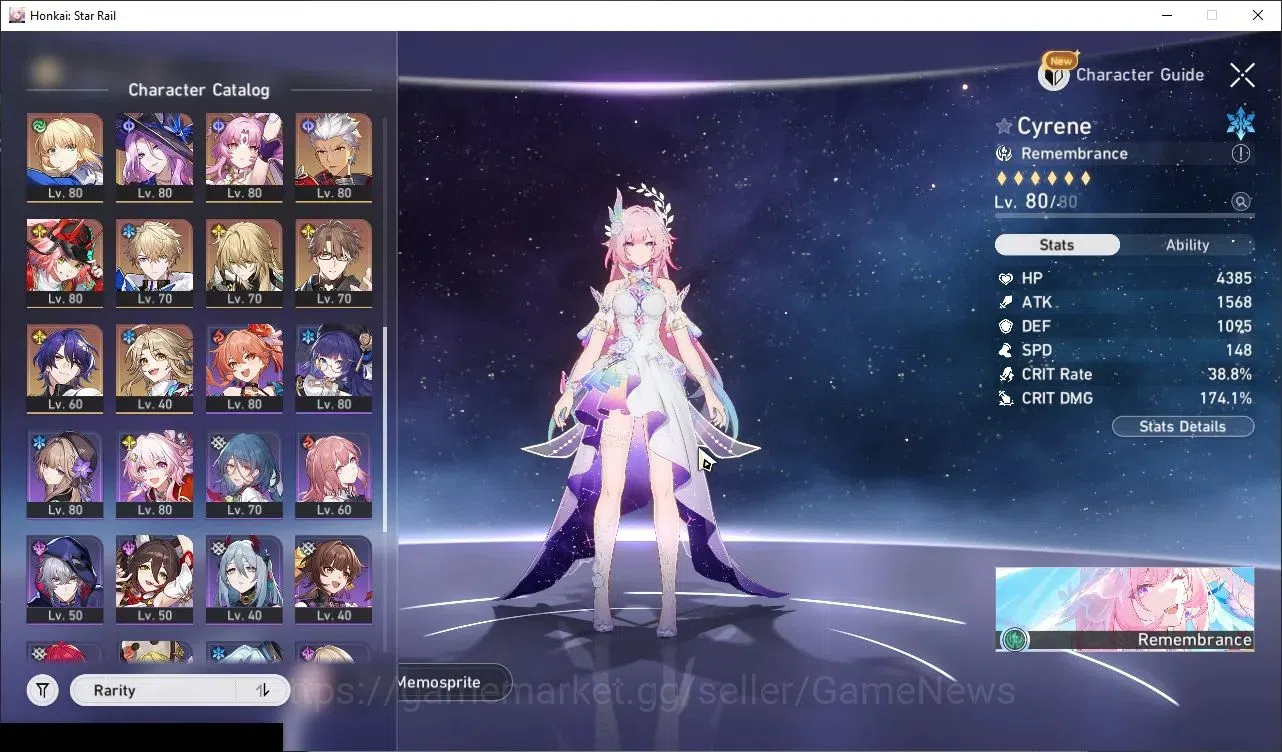 Honkai Star Rail Accounts Others Asia|TL 70|22 Limited|(Castorice,Cyrene,Saber E1)+Sign The Herta,Yao 5