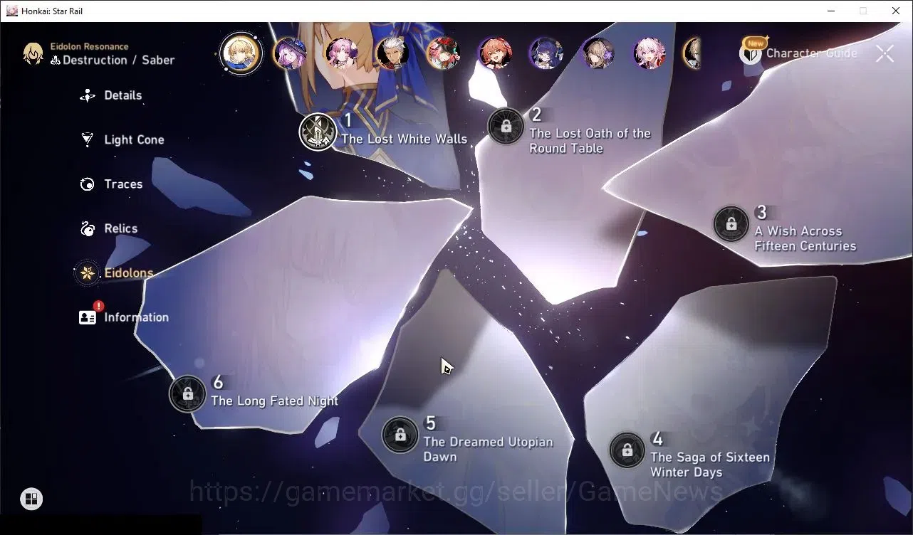 Honkai Star Rail Accounts Others Asia|TL 70|22 Limited|(Castorice,Cyrene,Saber E1)+Sign The Herta,Yao 6