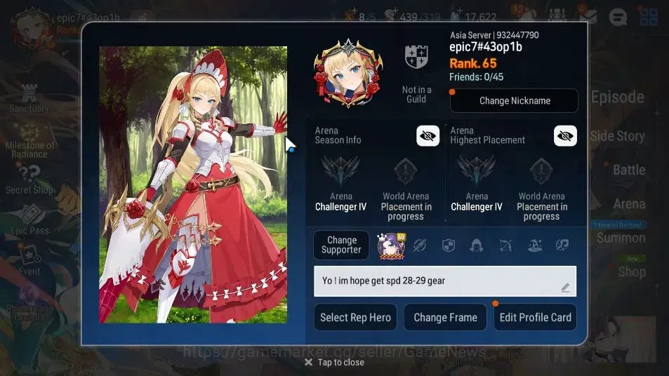 Epic Seven Accounts ASIA Unverif|New Era|10 ML(School Nurse Yulha,Rhin image 2