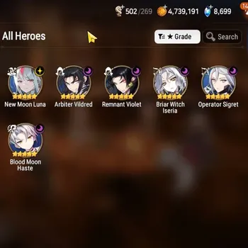 Epic Seven Accounts High-End GLOBAL Verif|NewEra|6 ML(NM Luna,AB Vildred,BW Iseria,etc)+Aram,A Ludwig,Estele,Etc|6,5K