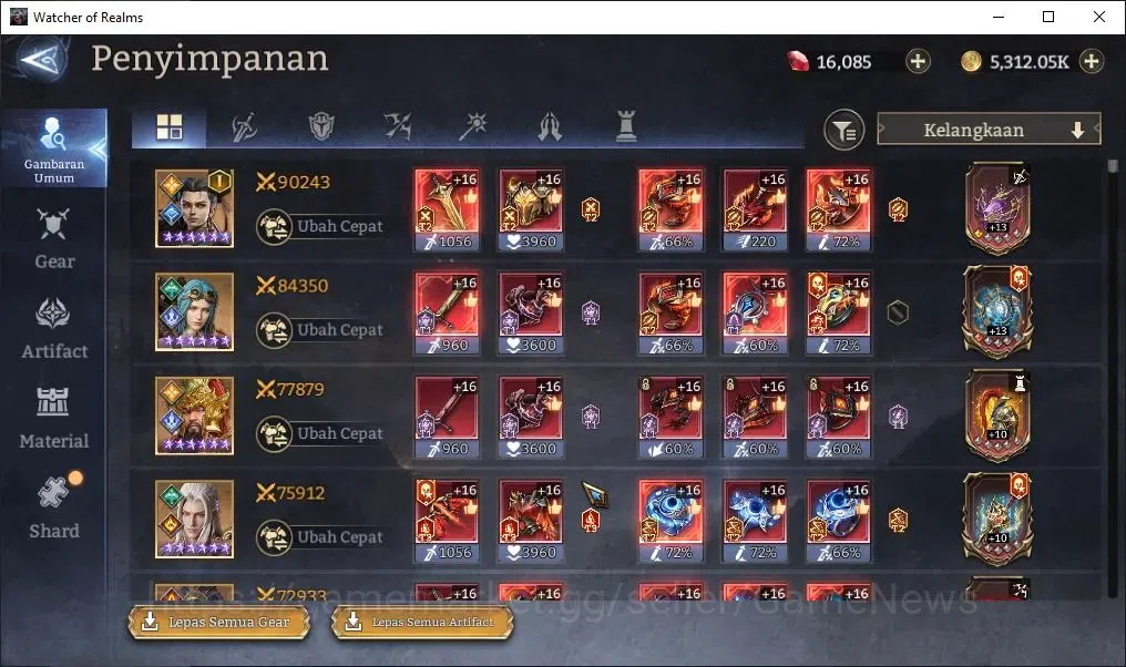 Watcher of Realms Accounts Global 60x|Lv 62| 2M Power|3 Lord[Rivenhald,Laya,T image 12