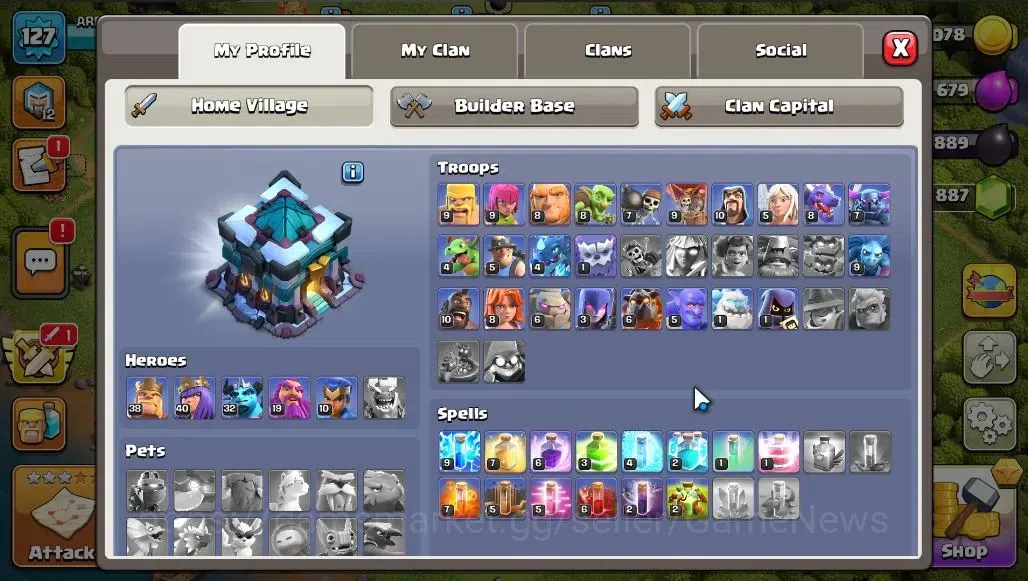 Clash of Clans Accounts LV 127|TH 13-BH 10||HH 7|Limited Skin|BK 38,AQ 40, image 3