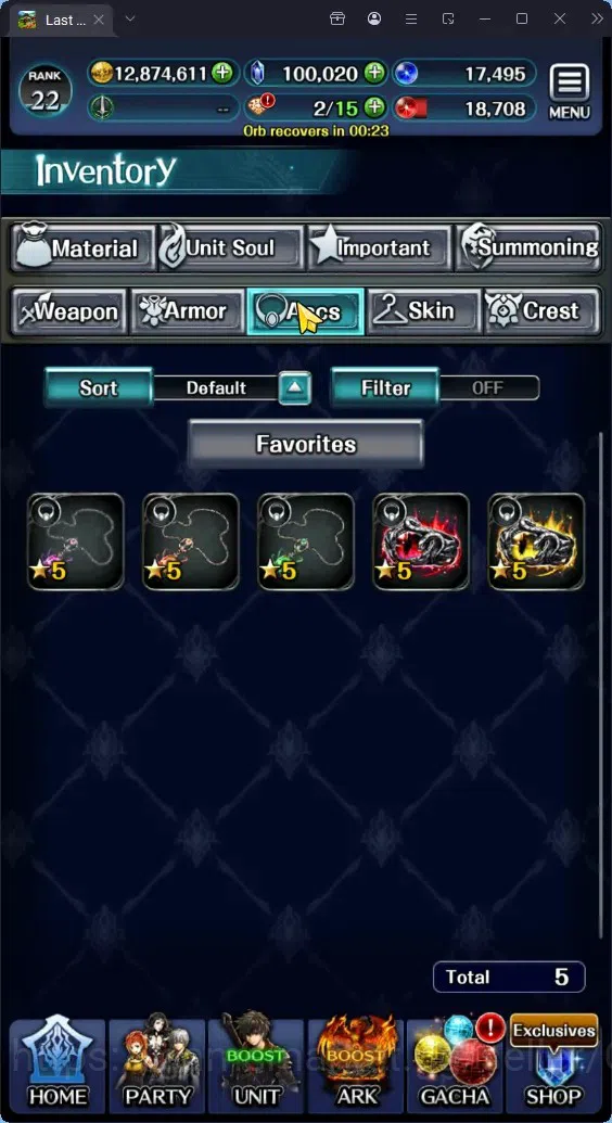 Last Cloudia Accounts GLOBAL|Rank 22|100K Crysta|Top Tier Unit (Total 17 image 15