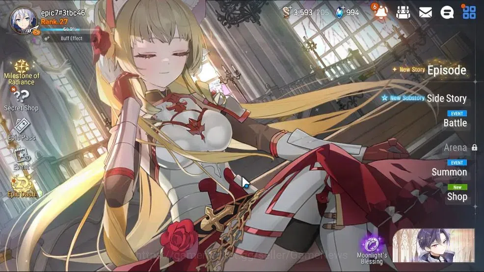 Epic Seven Accounts High-End GLOBAL UnVerif|2 ML (Rhianna and Luciella,Requiem Roana)+Celine,Ray,Zahhak,Aramintha,etc|4,4k 1