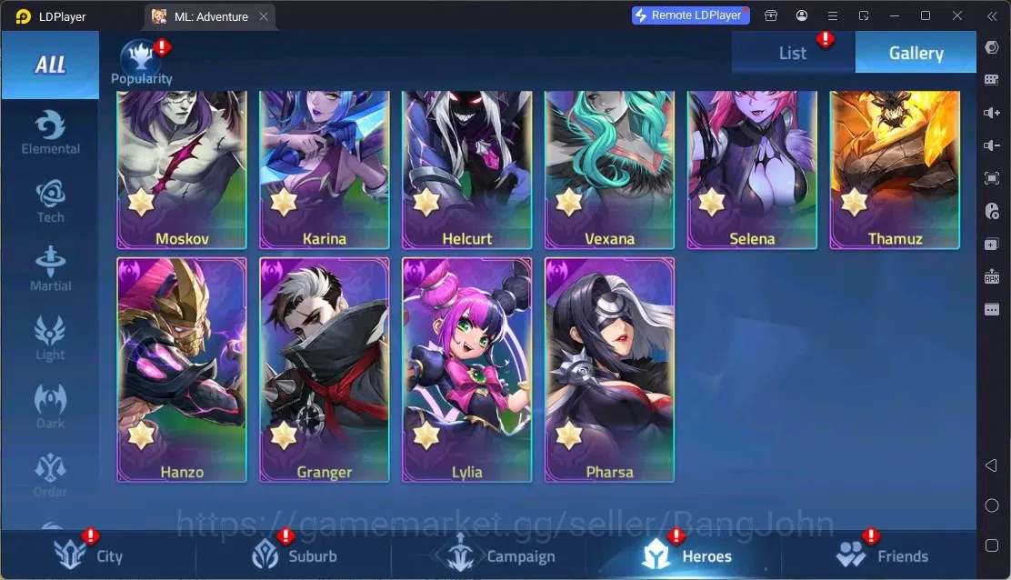 Mobile Legends: Adventure Accounts Global |LV 342|701M Power|VIP 10|Camp 65-4|Hero 321|11 Nexus|40Awaken|2UR|10Epic|50Rare 19