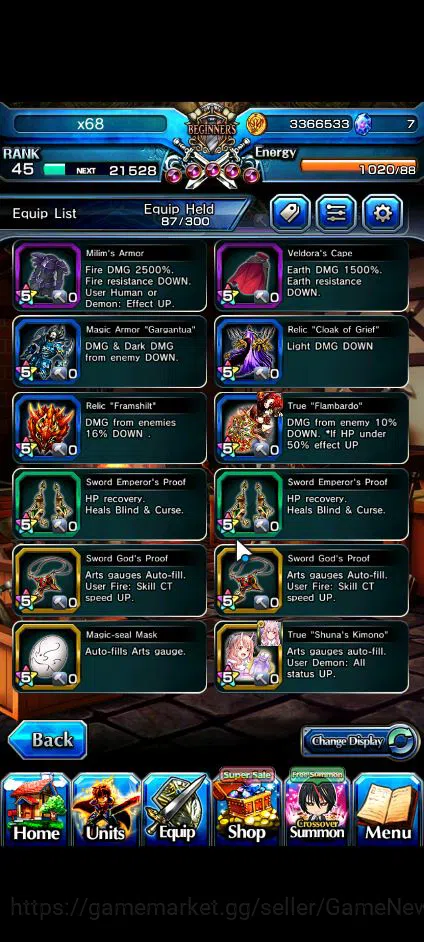 Grand Summoners Accounts Global|Rank 45|Fresh Starter| 6 Ascend+2 TW | [Shu image 5