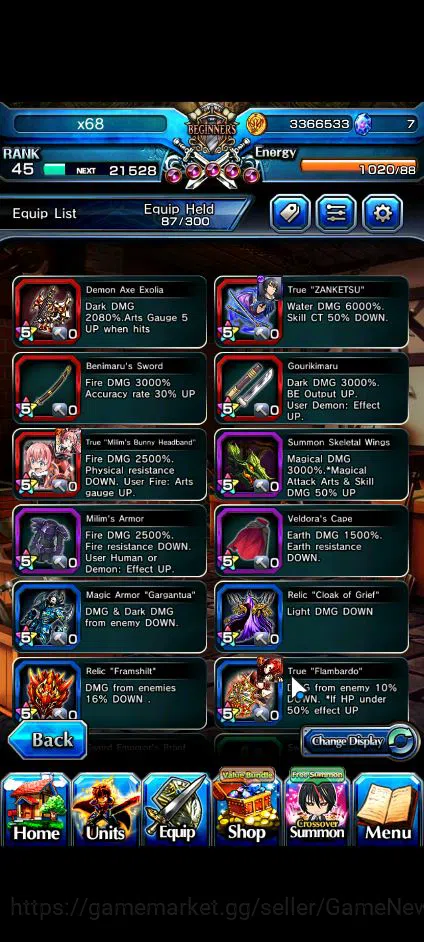 Grand Summoners Accounts Global|Rank 45|Fresh Starter| 6 Ascend+2 TW | [Shu image 6