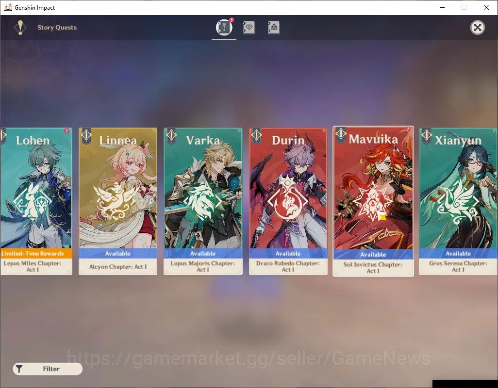 Genshin Impact Accounts ASIA|AR 56|7 Limited + 6 (*5Weapon)|(Mavuika,Flins image 19