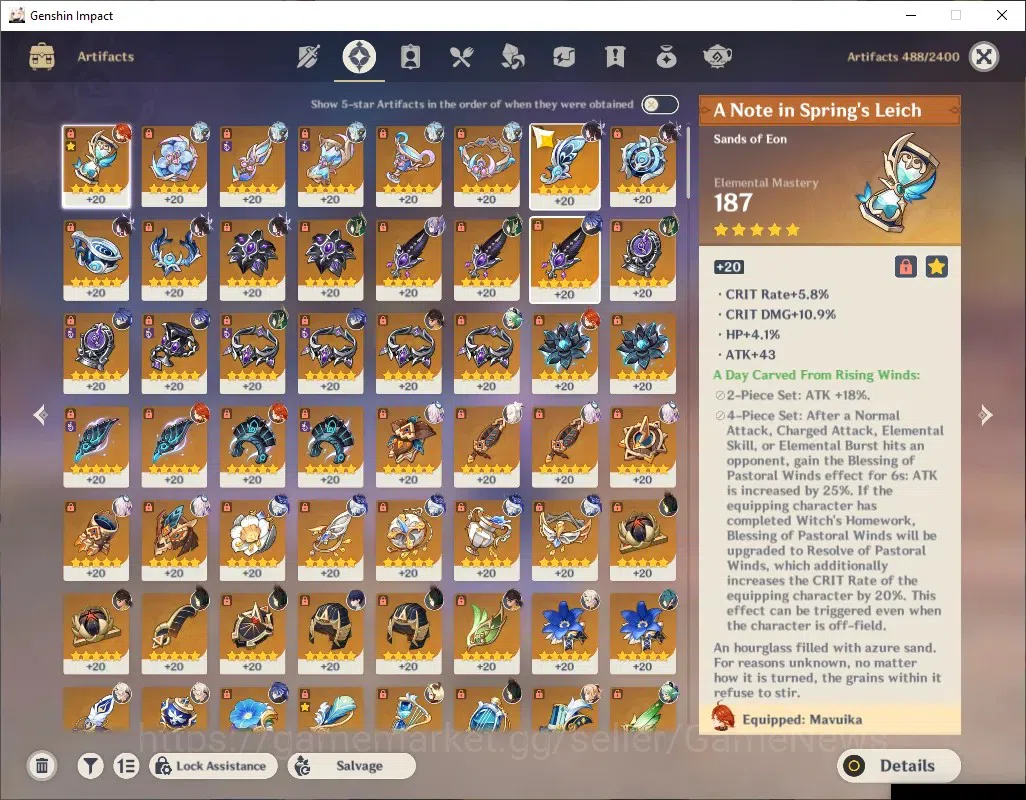 Genshin Impact Accounts ASIA|AR 56|7 Limited + 6 (*5Weapon)|(Mavuika,Flins image 7