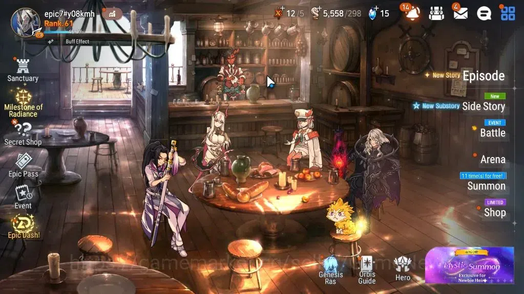 Epic Seven Accounts High-End Global UnVerif|New Era|7 ML(ZIO,NM Luna,SP Politis,Etc)+Ab Fumyr,Setsuka,Rinak,etc|AUTO W 1