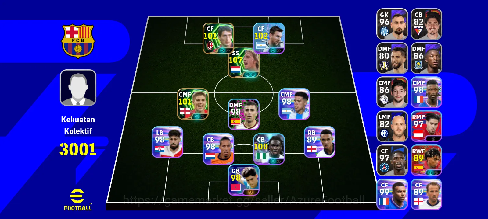 eFootball Accounts Starter POLOSAN CRUYFF HOLE PLAYER||COCOK JADI BAHAN BUILD 1