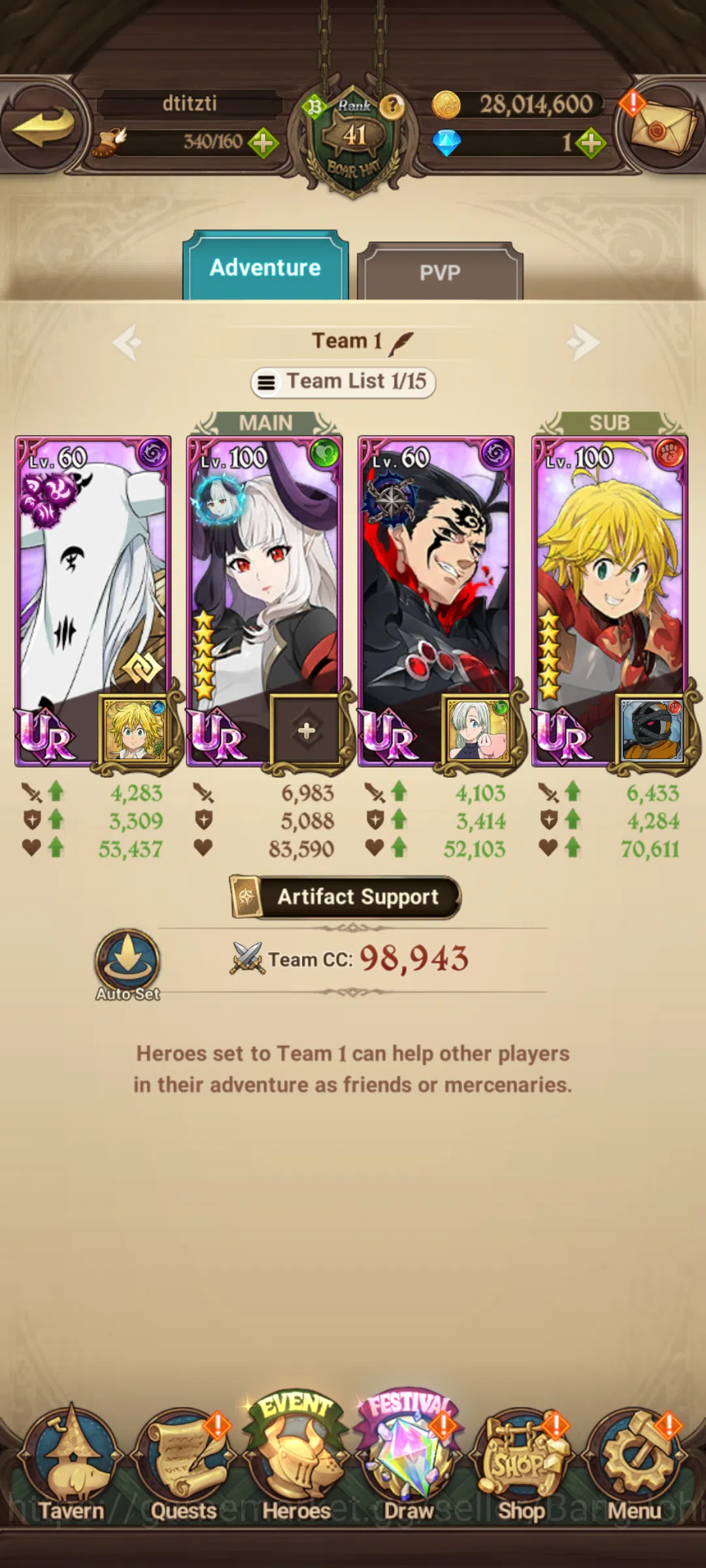 The Seven Deadly Sins: Grand Cross Accounts GLOBAL|475K CC|UR Souls Hel,Oppressor DK,Sabunak,M image 6