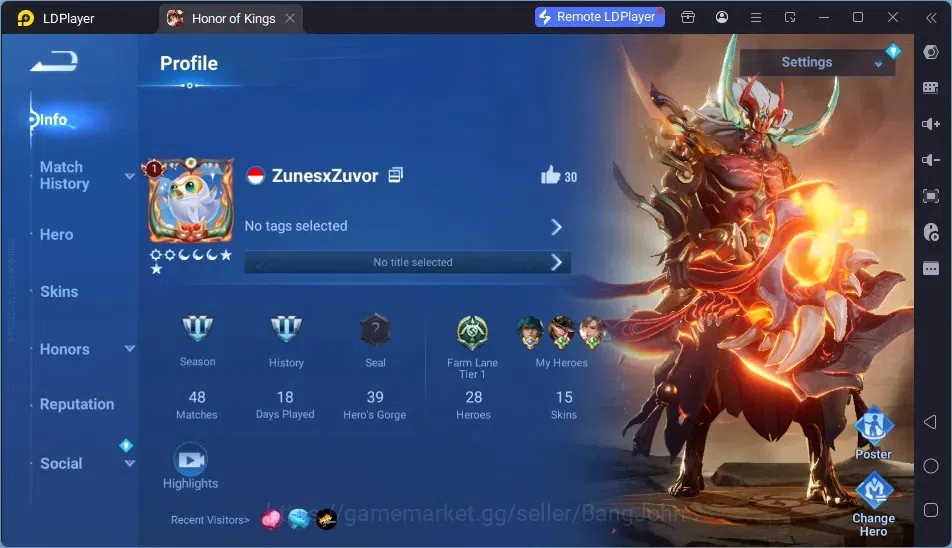Honor of Kings Accounts Rare Skin Global|28H 15S|1 Legend|1 Worldly|3 Epic|1 Limited|1 HonorPass|4 Rare|2 Event Exclusive 1