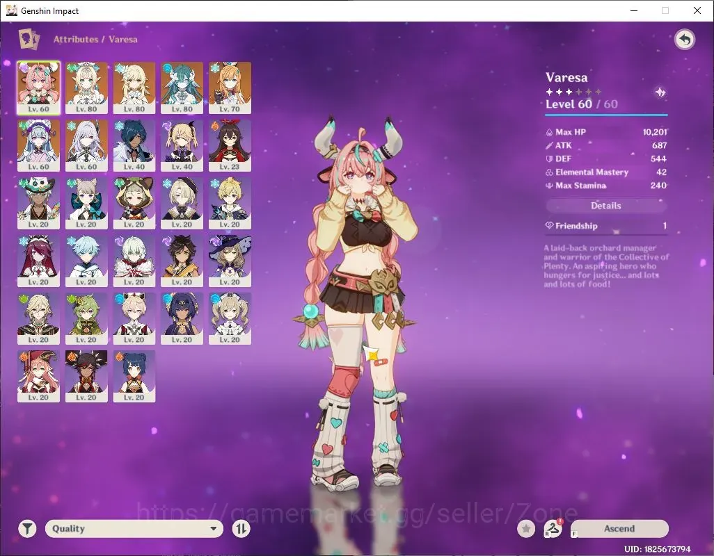 Genshin Impact Accounts Others ASIA|AR 45|5Limit & 5 5*Weapons|Vesna+Sign,Escoffier,Varesa,Skirk,Vodyanitsa|MC 1