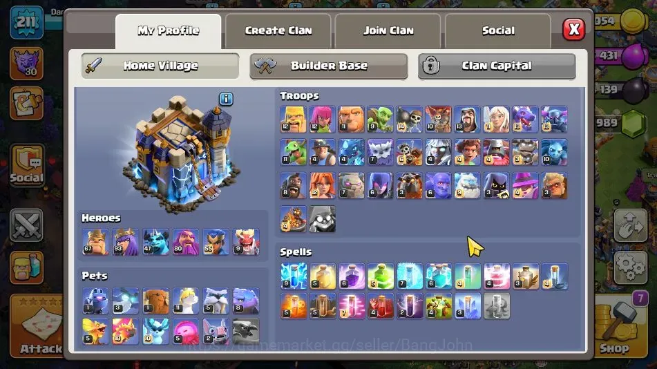 Clash of Clans Accounts High-End TH18-BH10|LVL 211|BK67,AQ93,MP47,GW80,RC55,BK67,DD9|HH12|BM33-BC35|6 Legendary & 5 Gold 1