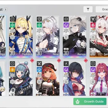 Chaos Zero Nightmare Accounts Global|Lv 30|4 SSR (Olga,Tiphera,Nine,Renoe) +11 SR (Selena M2,Mika M4,Nia,Beryl M1,Tressa
