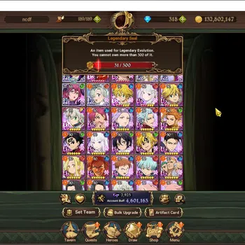 The Seven Deadly Sins: Grand Cross Accounts Midgame GLOBAL|4,6M CC|318 DM|5 LR+7 UR +Collab Gachia,Re:Zero|NMeli,H