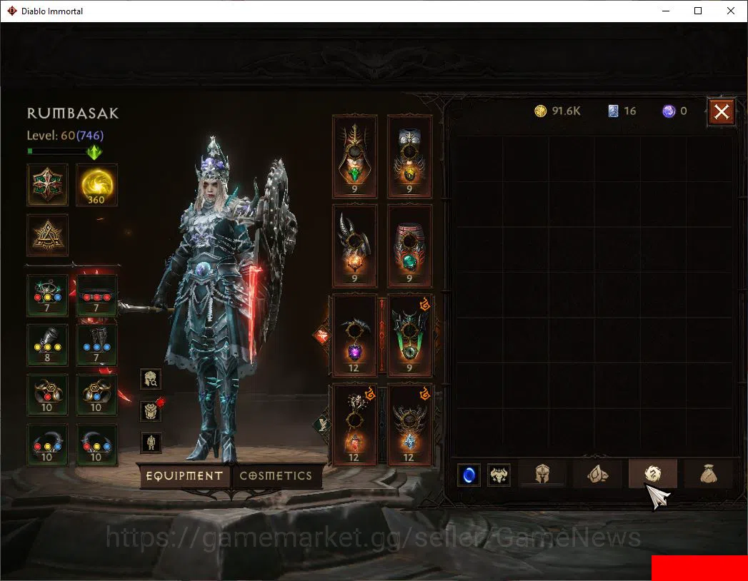 Diablo Immortal Accounts SEA-ANU|Lv60(746)|Tempest|CR 39k|Reso 360|Paragon  image 8
