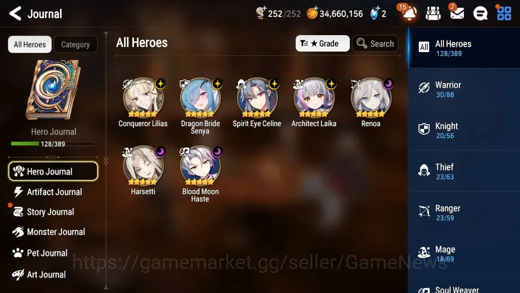 Epic Seven Accounts High-End GLOBAL UnVerif|NewEra| 7 ML (Har Setti,Renoa,SE Celine,etc)+Haru+Art,Estelle,Ivana,Etc|69K 1