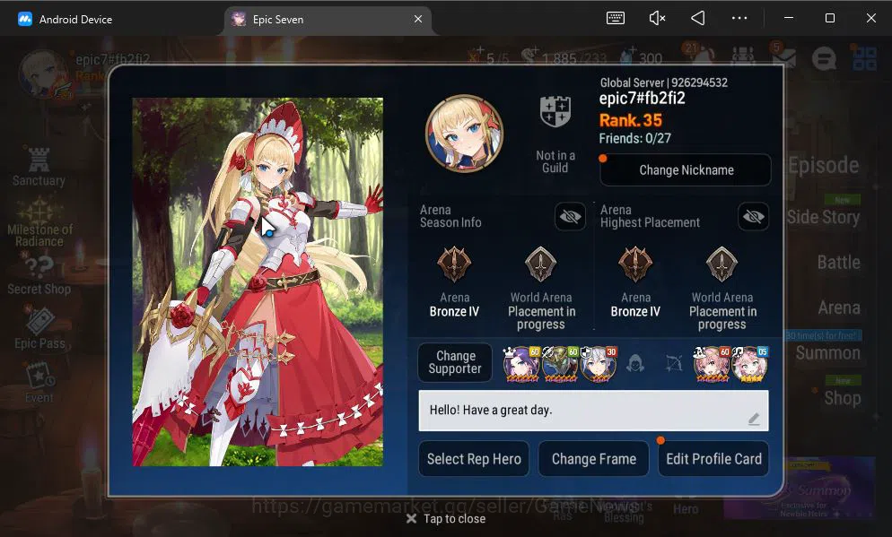 Epic Seven Accounts GLOBAL UNVERIF|NEW ERA|4 ML(Astro Elena,BysHwayoun image 12