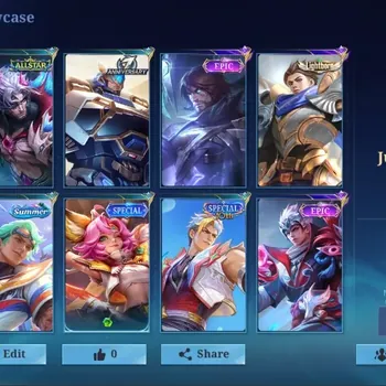 Mobile Legends: Bang Bang Accounts Others Global|48 Skin|Junior|Lightborn Alucard,Epic Roger Valir,Summer Clint,Special Chou