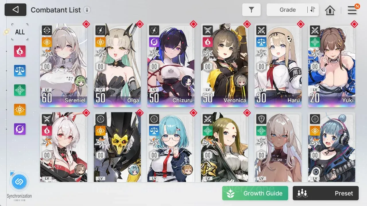 Chaos Zero Nightmare Accounts Global|Lv50|6 SSR (SerenielM2+Sign,Olga,Chizuru,Veronica,Haru,YukiEM1)|2 Selector|Stove|13340 1