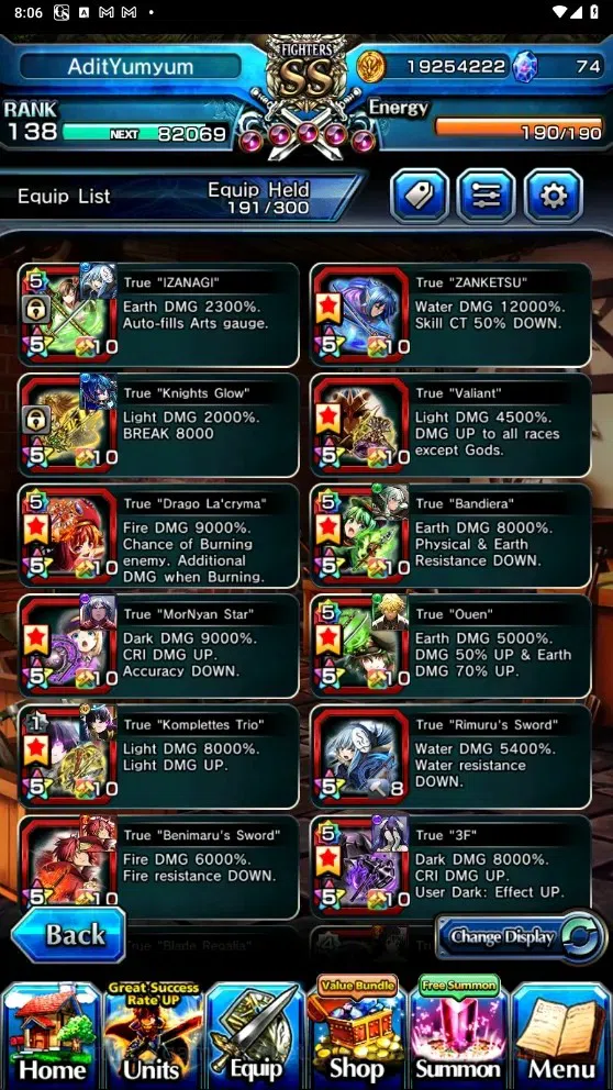 Grand Summoners Accounts Global|Rank 138|25 Ascend|Okarun TW,DML Rimuru TW, image 10