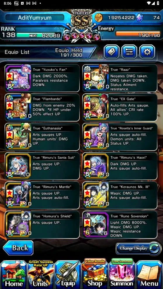 Grand Summoners Accounts Global|Rank 138|25 Ascend|Okarun TW,DML Rimuru TW, image 12