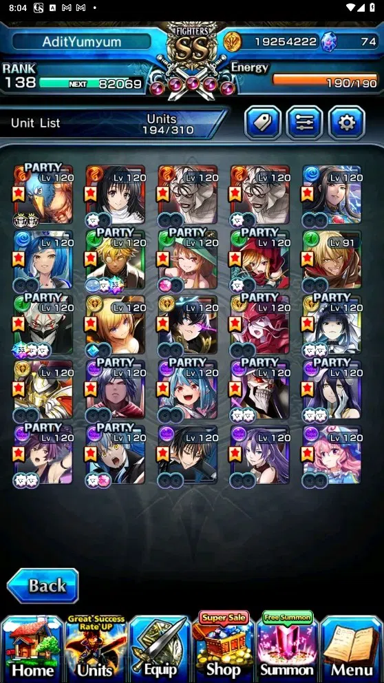 Grand Summoners Accounts Global|Rank 138|25 Ascend|Okarun TW,DML Rimuru TW, image 4