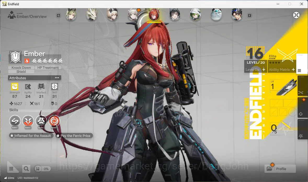 Arknights: Endfield Accounts ASIA | LVL 58, Laevatain sign p1, Ardelia sign, Gi image 8