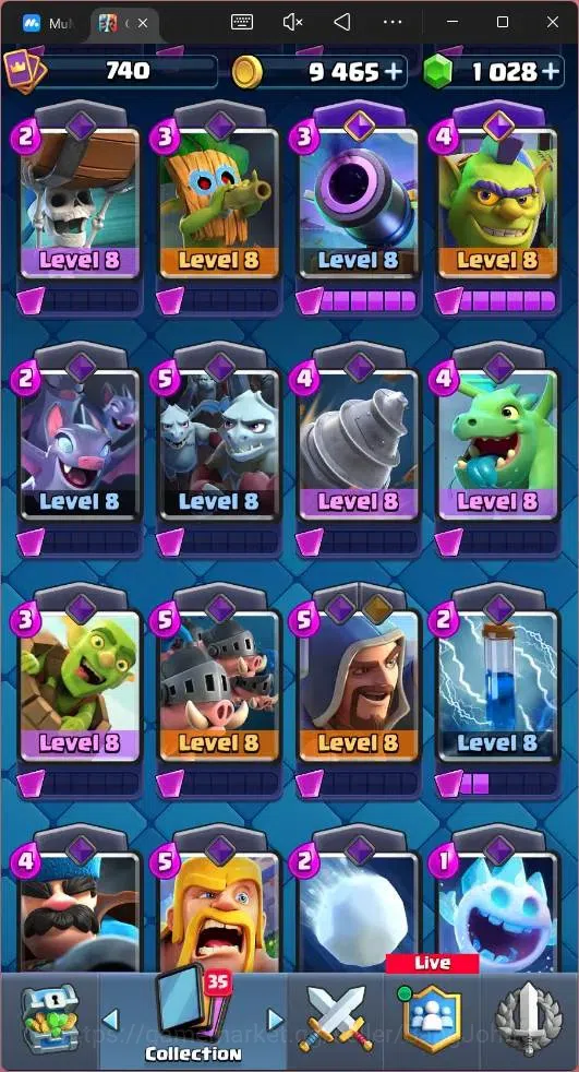 Clash Royale Accounts Mobile|CL 740|KTL 10|Trophy 5508|Card 87|1 Hero|5  image 12