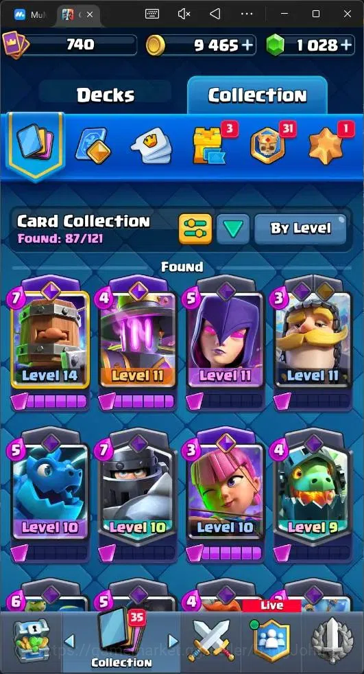 Clash Royale Accounts Mobile|CL 740|KTL 10|Trophy 5508|Card 87|1 Hero|5  image 13