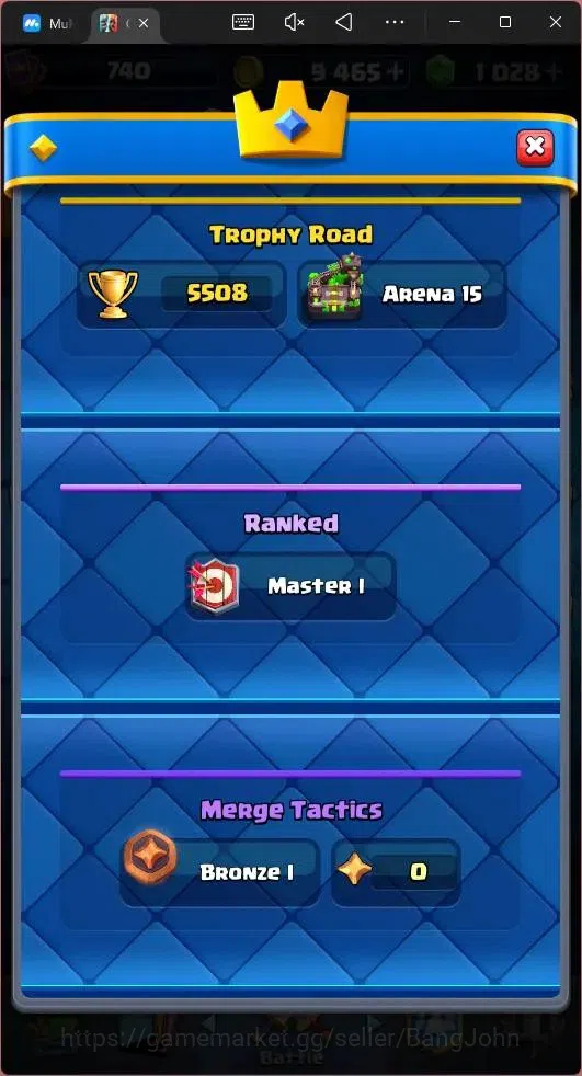 Clash Royale Accounts Mobile|CL 740|KTL 10|Trophy 5508|Card 87|1 Hero|5  image 2