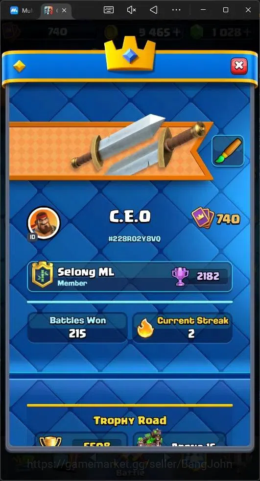 Clash Royale Accounts Mobile|CL 740|KTL 10|Trophy 5508|Card 87|1 Hero|5  image 3