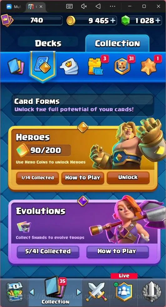 Clash Royale Accounts Mobile|CL 740|KTL 10|Trophy 5508|Card 87|1 Hero|5  image 9