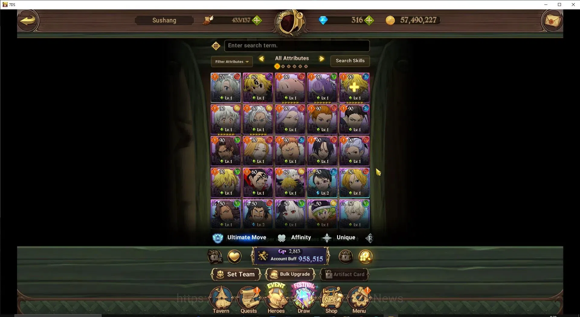 The Seven Deadly Sins: Grand Cross Accounts Global|958K CC|316 DM|1 UR Selector+1 Seventh Spri image 4