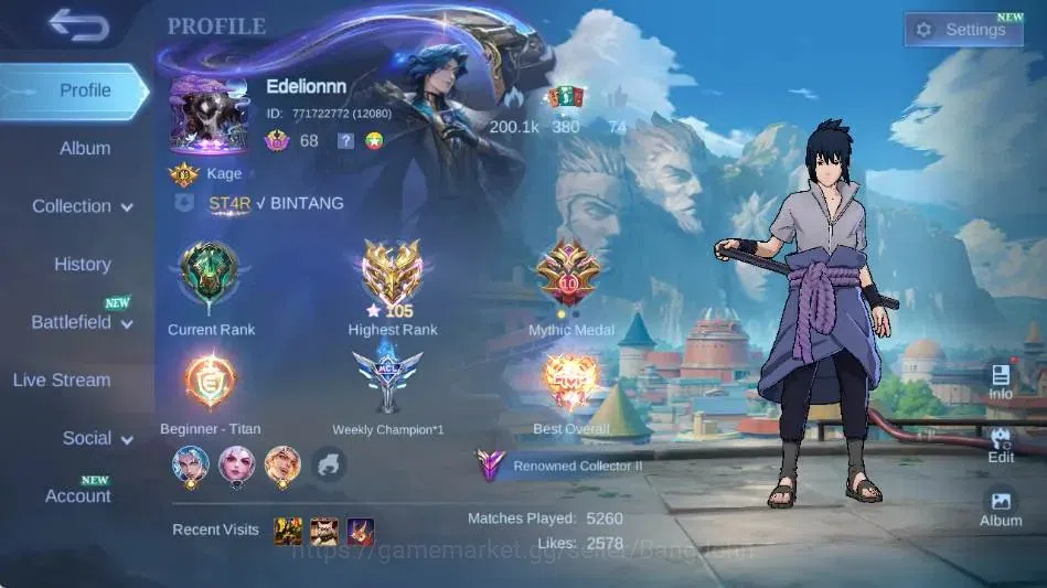 Mobile Legends: Bang Bang Accounts Global|Skin 268|Renowned II|KOF Karina+Guinevere,P image 1