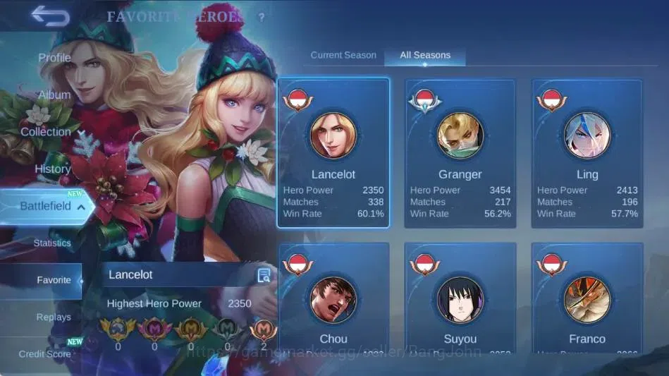 Mobile Legends: Bang Bang Accounts Global|Skin 268|Renowned II|KOF Karina+Guinevere,P image 4