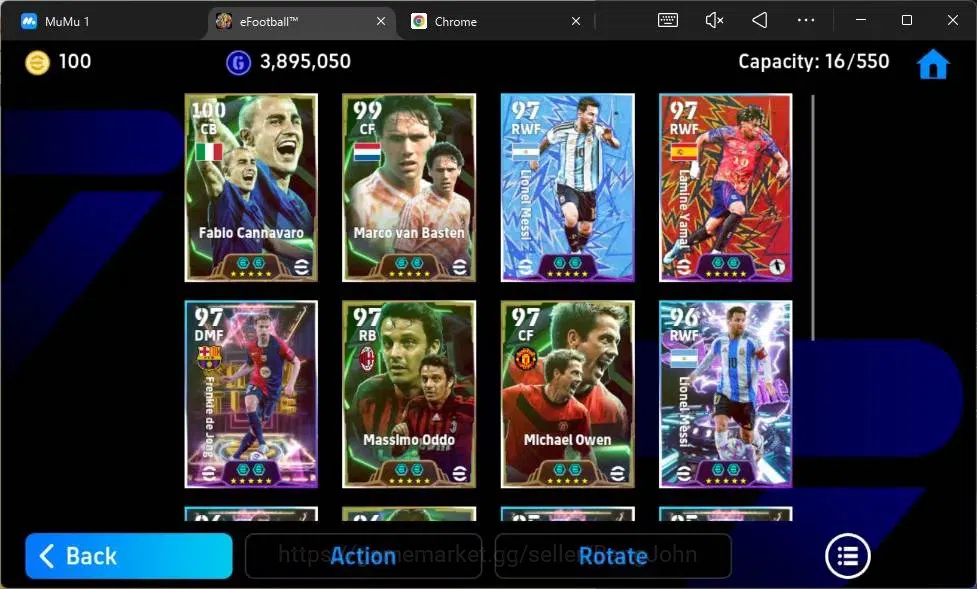 eFootball Accounts Mobile|PW 3148|Epic Cannavaro,Basten,Oddo,Owen,Haz image 3