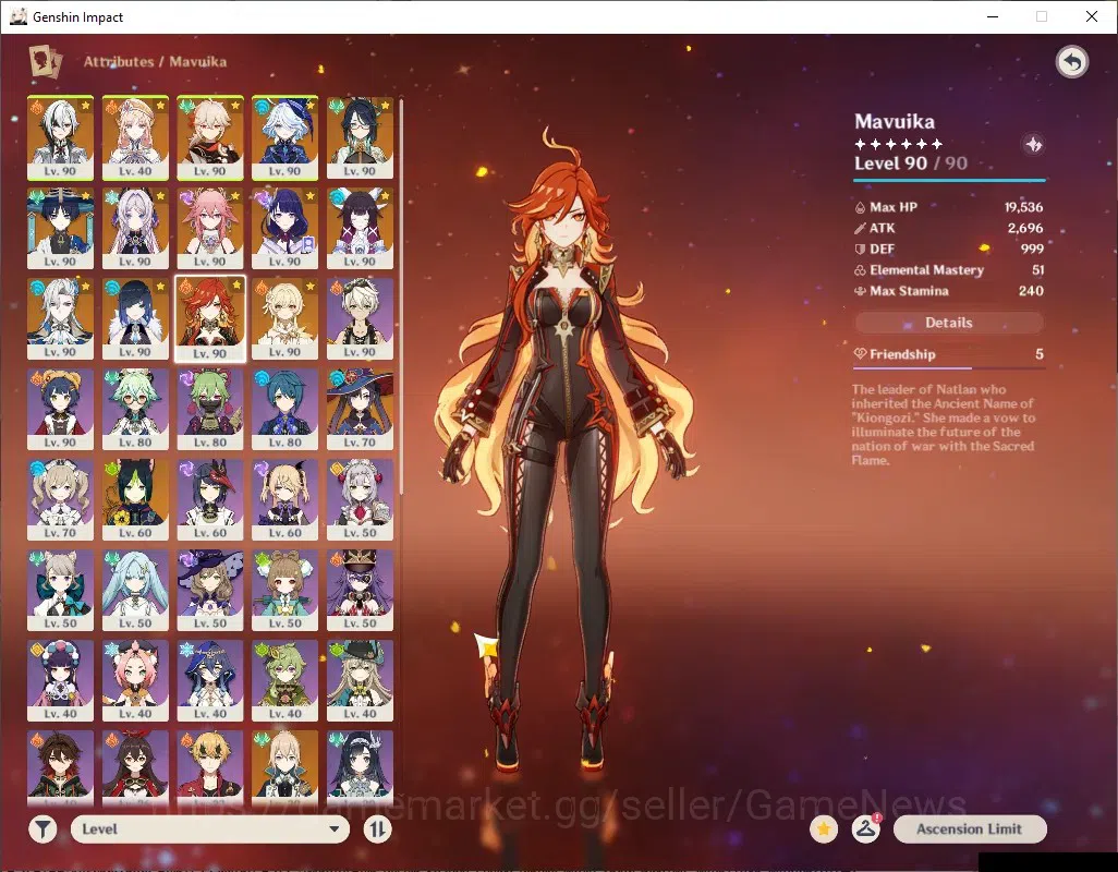 Genshin Impact Accounts ASIA|AR58|PremTeam Arle,Neuvil,Mavu|13 Limited+7 ( image 15