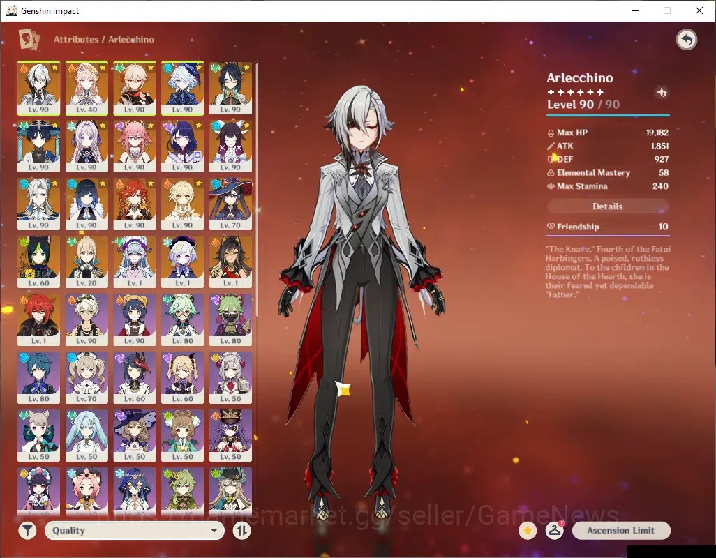 Genshin Impact Accounts ASIA|AR58|PremTeam Arle,Neuvil,Mavu|13 Limited+7 ( image 3