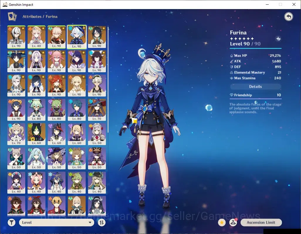 Genshin Impact Accounts ASIA|AR58|PremTeam Arle,Neuvil,Mavu|13 Limited+7 ( image 6