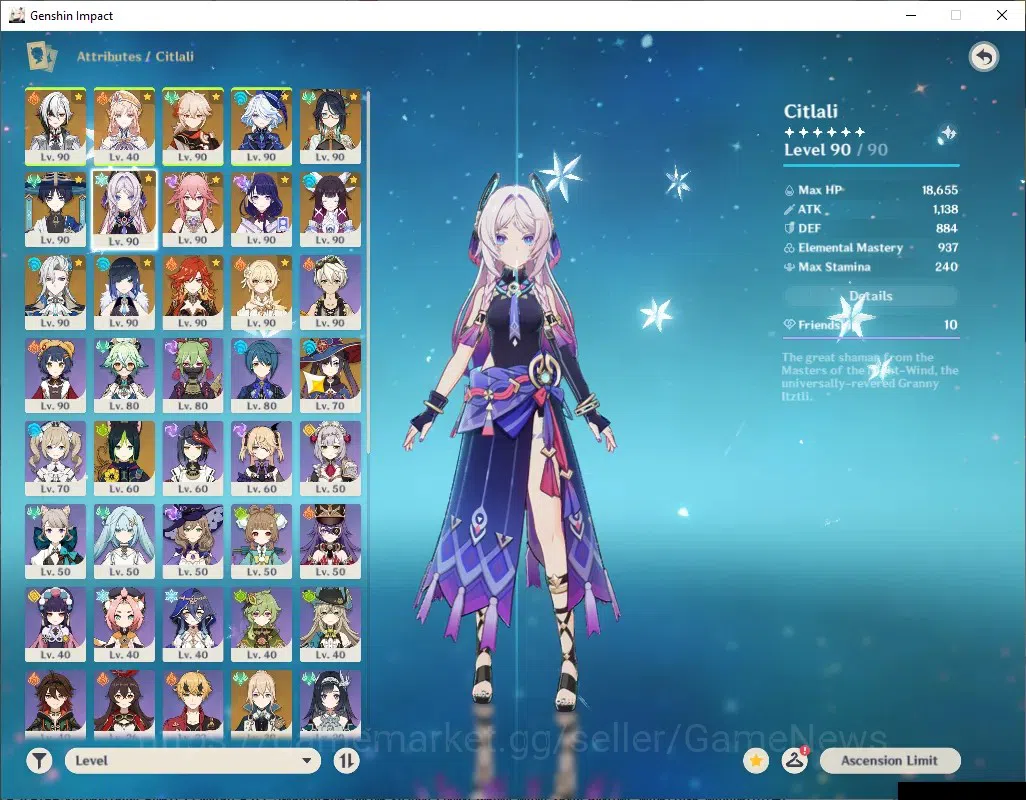 Genshin Impact Accounts ASIA|AR58|PremTeam Arle,Neuvil,Mavu|13 Limited+7 ( image 9